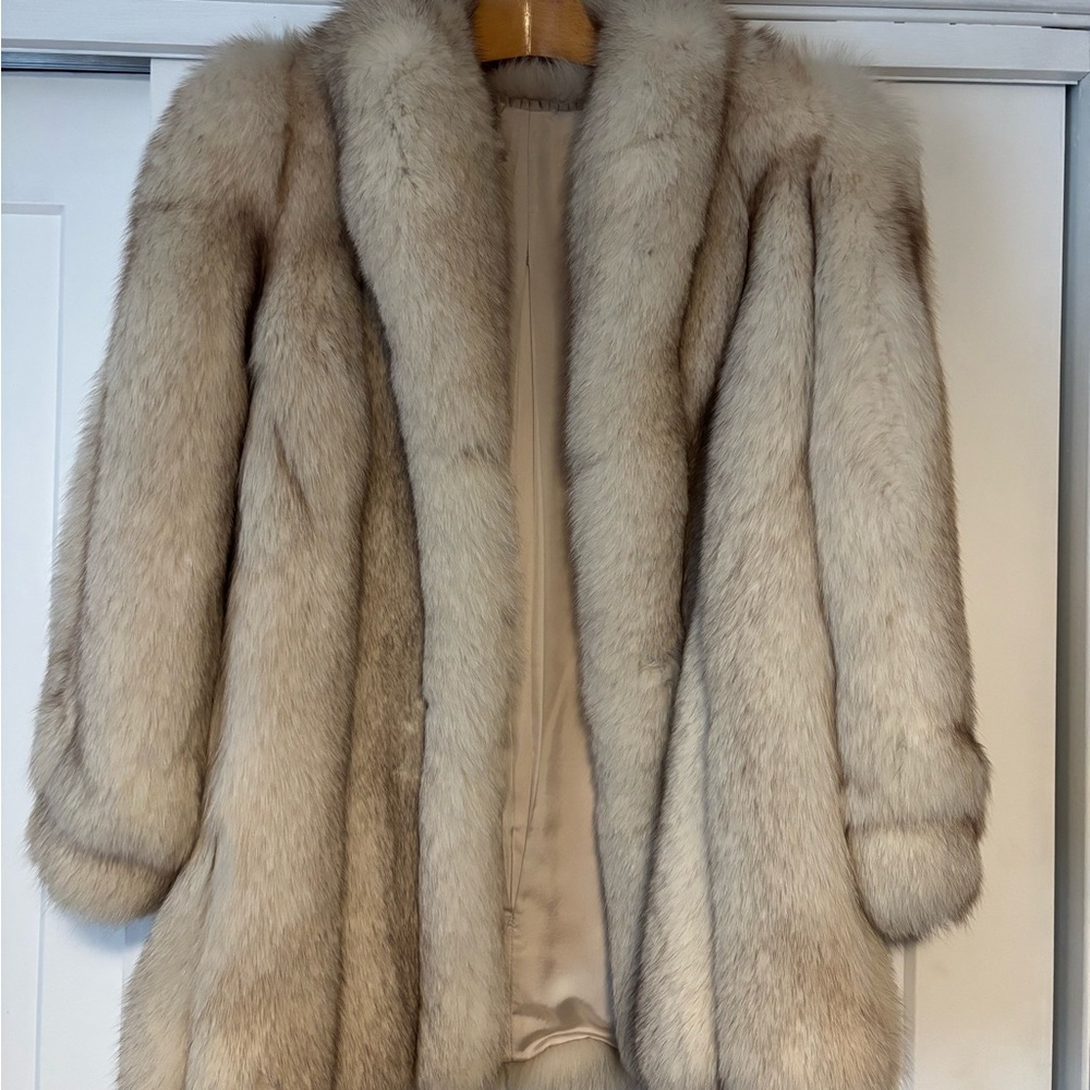 Luxurious Cream Fox Fur Coat - Women's Plush Winter Coat